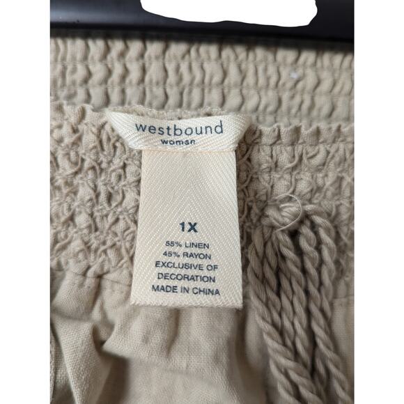 Westbound Woman Plus Size Linen Blend Crop Pull-On Pants 1X - Picture 6 of 6